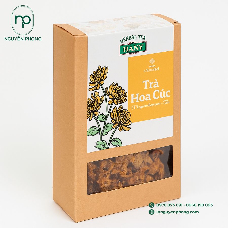 In hộp giấy đựng trà hoa cúc đẹp